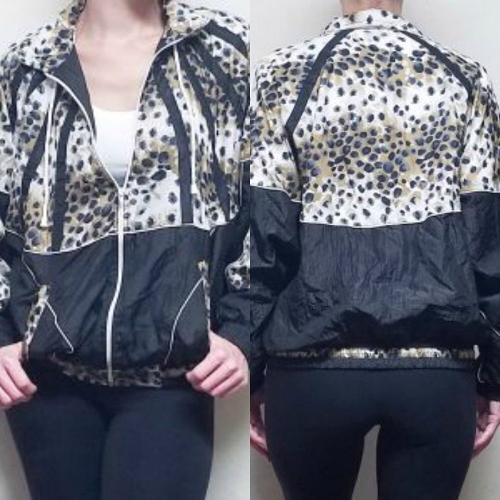 VINTAGE 80s Prestige Cheetah Print Bomber Jacket